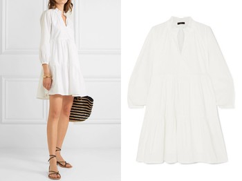 Rebecca Tiered Cotton-Poplin Mini Dress from J.Crew