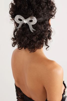 Crystal-Embellished Satin Hair Clip from Clio Peppiatt