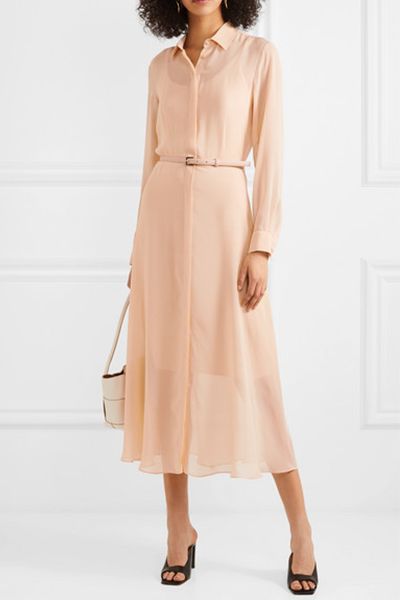 Delfi Belted Silk-Chiffon Midi Dress from Max Mara