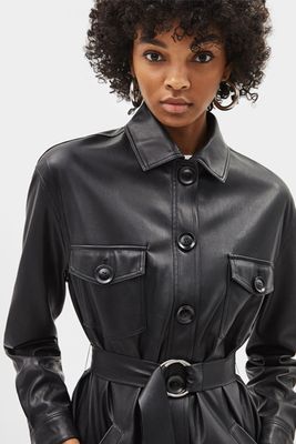 Faux Leather Overshirt from Bershka