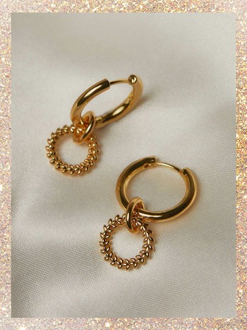 Wreath Charm Hoops, £59