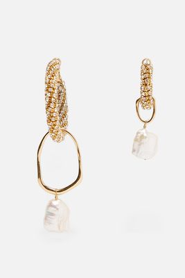 Mismatched Diamanté Pearl Earrings