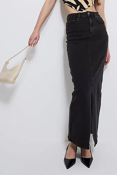 G21 Denim Maxi Skirt