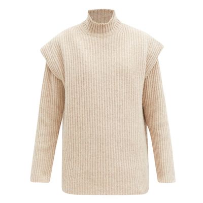 Cap-Sleeve Recycled Wool-Blend Sweater from Ganni