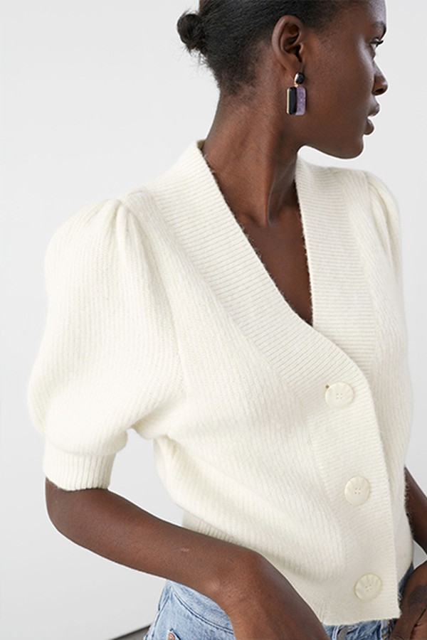 Puff Sleeve Wool Blend Cardigan from & Other Stories