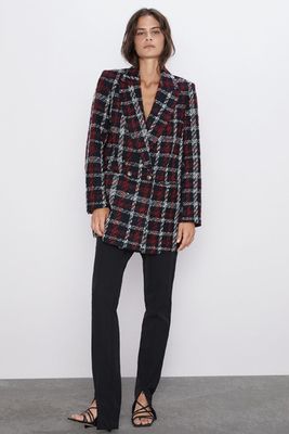 Double-Breasted Check Blazer from Zara