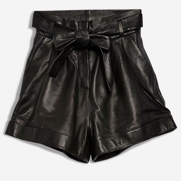 High Waisted Leather Shorts