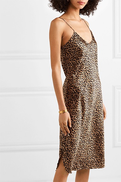 Leopard-Print Silk-Satin Dress from Nili Lotan