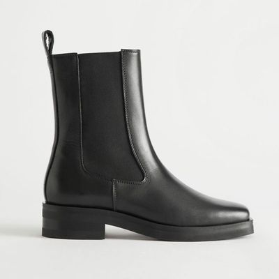 Square Toe Leather Boots from & Other Stories