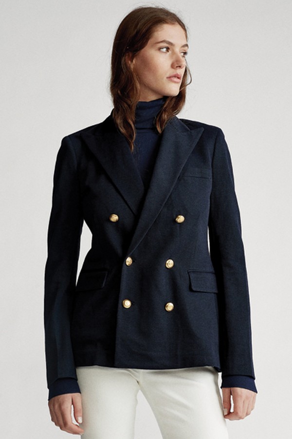 Knit Double-Breasted Blazer