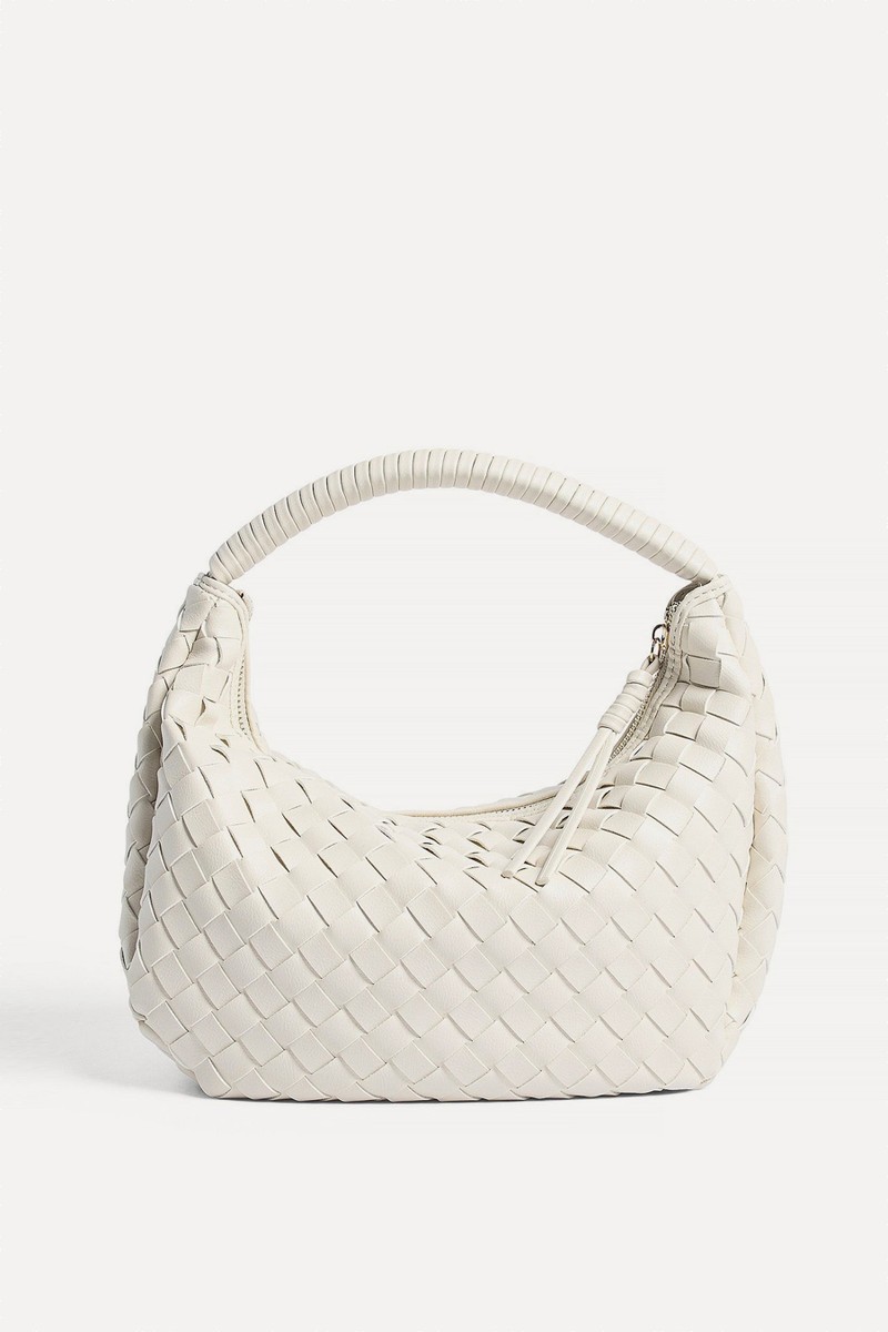 Wrapped Handle Woven Handbag