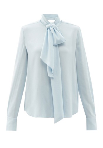 Tie-Neck Crepe Blouse from Another Tomorrow