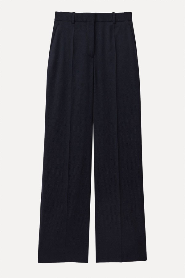 Hallie Textured Wide Leg Suit Trousers from Reiss