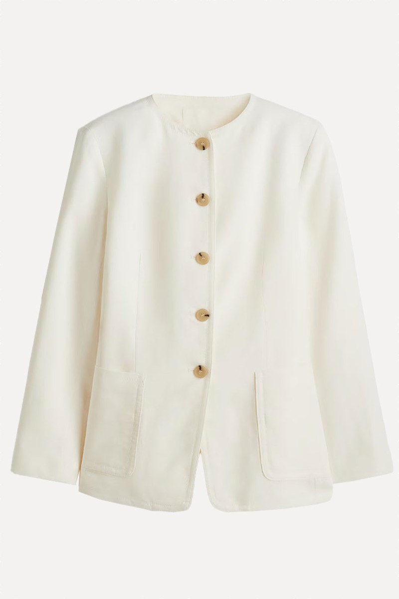 Linen-Blend Blazer