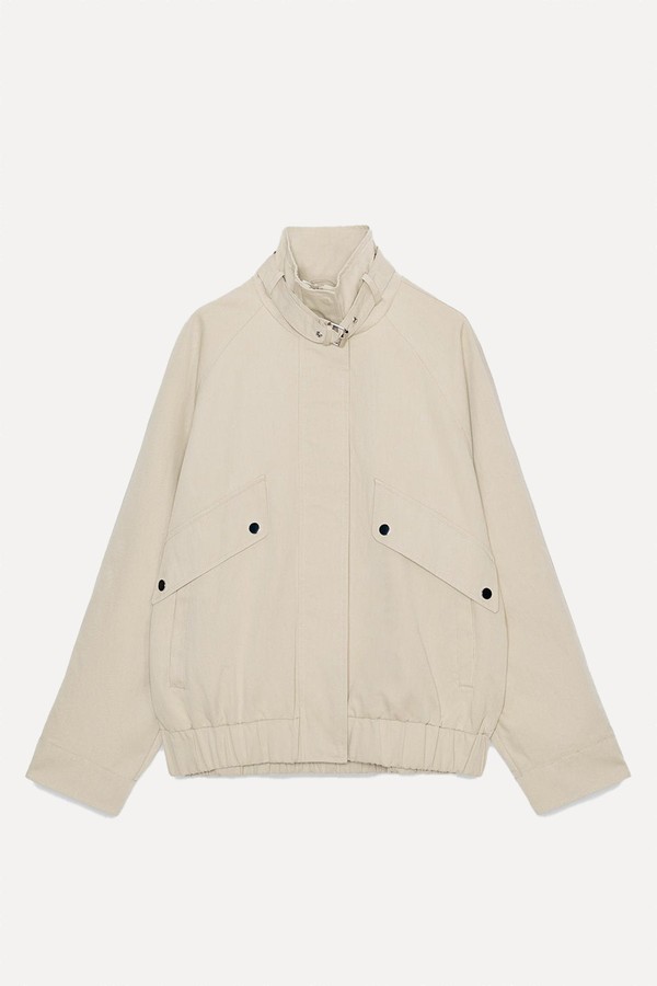 Oversize High Neck Bomber Jacket from Zara