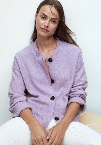 Wool Knit Cardigan With Buttons from Massimo Dutti