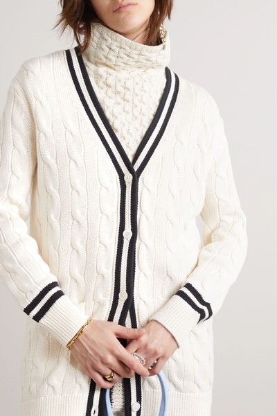 Striped Cable-Knit Cotton Cardigan from Polo Ralph Lauren