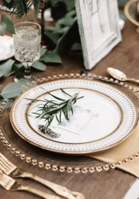 Luxury Silver Gold Rose Rim Charger Plate