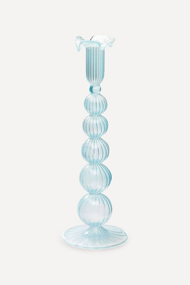 Cloudy Glass Candlestick Holder from Anna + Nina
