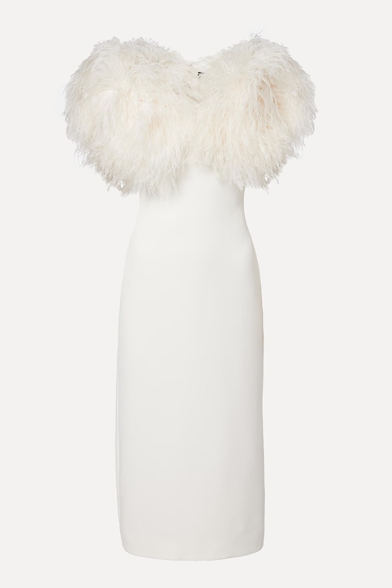 Feather-Trimmed Cocktail Dress from David Koma