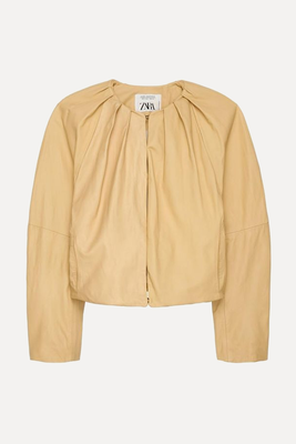 Pleated Leather Jacket from Zara