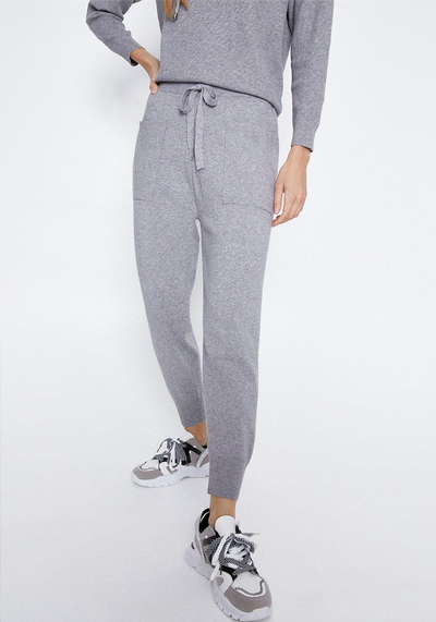  Cuff Hem Pocket Knitted Jogger