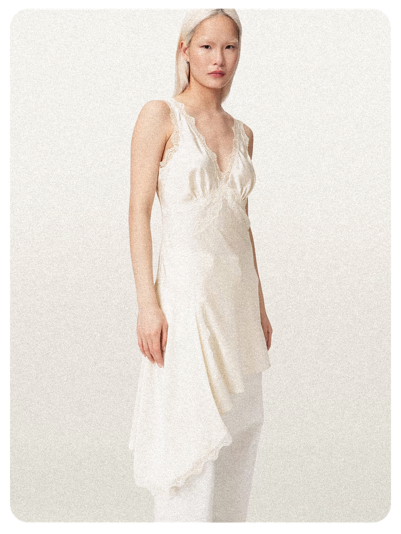 Ilka Asymmetric Lace Mini Dress