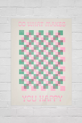 Happy Graphic Poster from Urban Outfitters