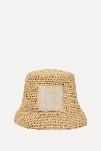 Ficiu Logo-Patch Raffia Bucket Hat  from Jacquemus