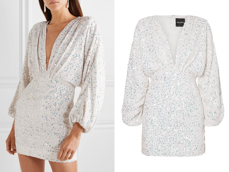 Aubrielle Sequined Chiffon Mini Dress from Retrofete