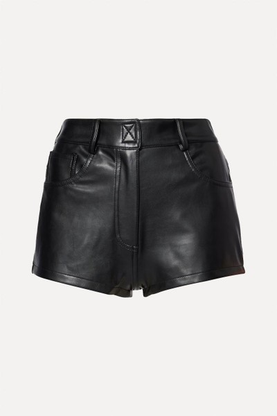 High-Rise Faux Leather Shorts from Norma Kamali