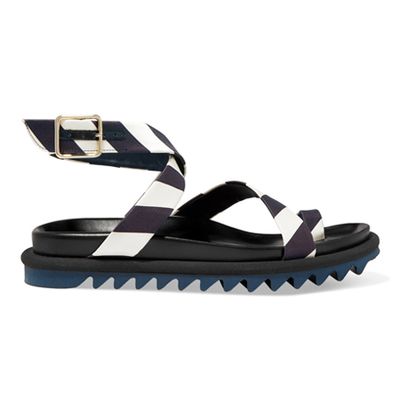 Striped Satin Sandals from Dries Van Noten