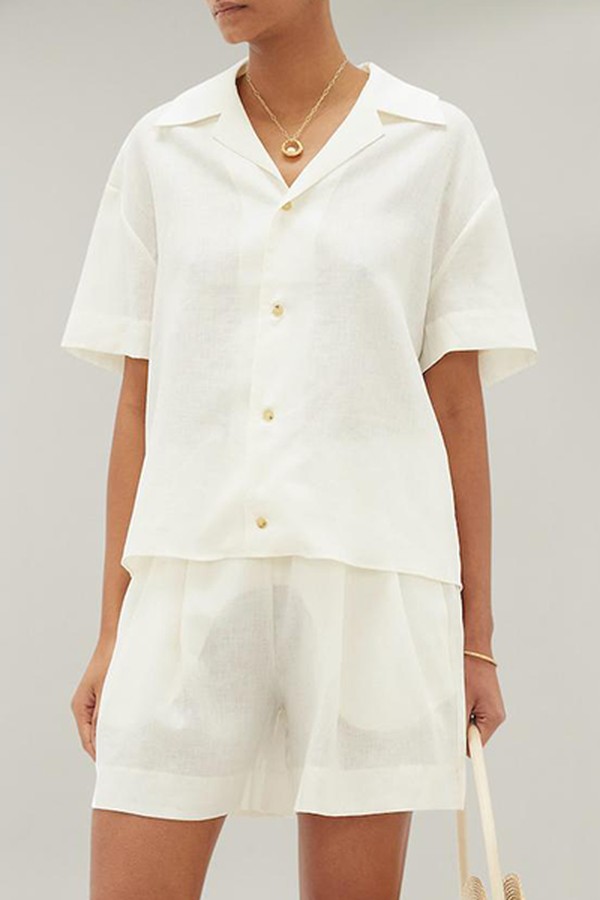 Prague Lemon Linen Shirt from Asceno