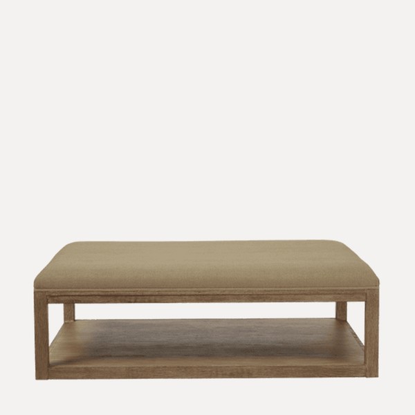 Glin Herringbone Linen Ottoman from OKA