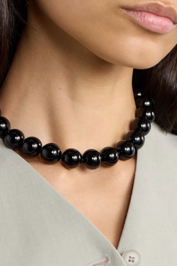 Medium Boule Silver & Onyx Necklace from Sophie Buhai