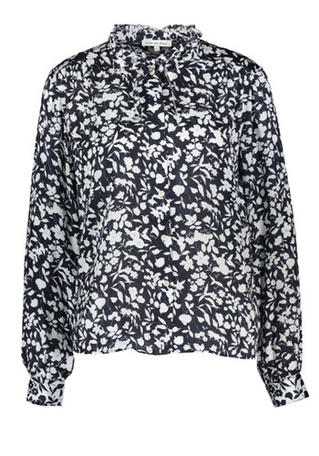 Navy Blue Blossom Blouse