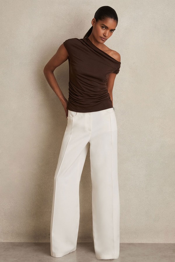 Serena Ruched Off-Shoulder Top from Reiss