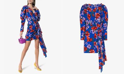 Lagos Floral Print Ruched Silk Mini Dress from Magda Butrym