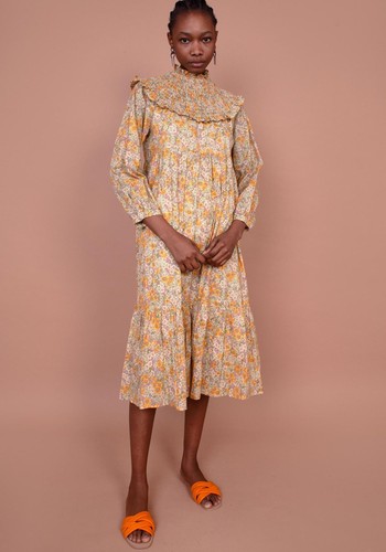 Orange Floral Midi Dress (Similar) from Meadows