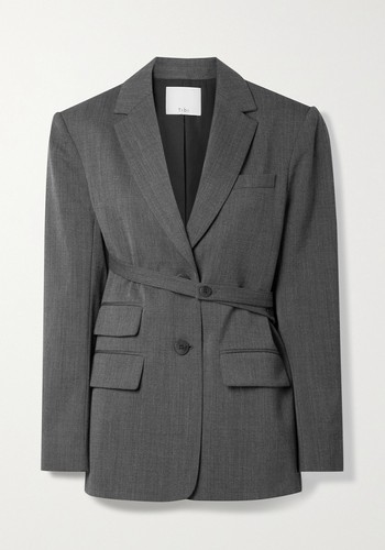 Luka Belted Twill Blazer from Tibi