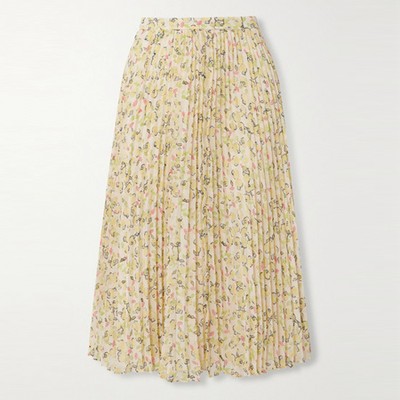 Pleated Printed Georgette Midi Skirt from Jason Wu