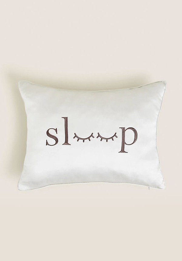Embroidered Silk Bolster Cushion