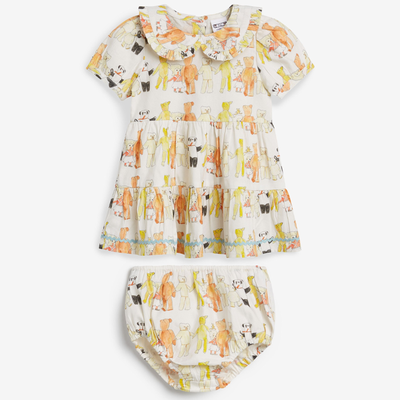 Teddy Print Dress Set