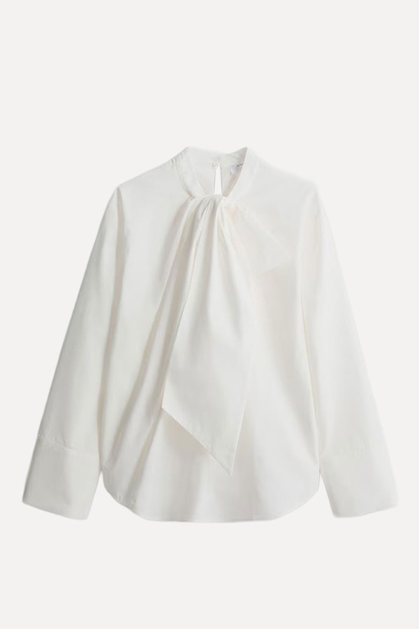 Cotton Tie Neck Blouse from Primark