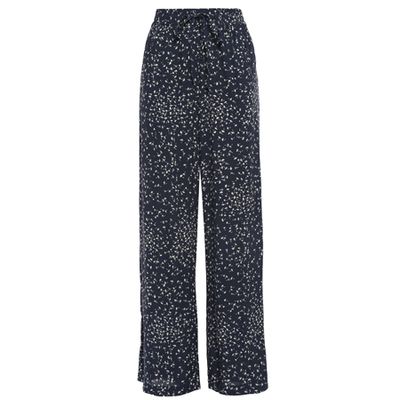 Barra Printed Crepe Wide-Leg Pants from Ganni