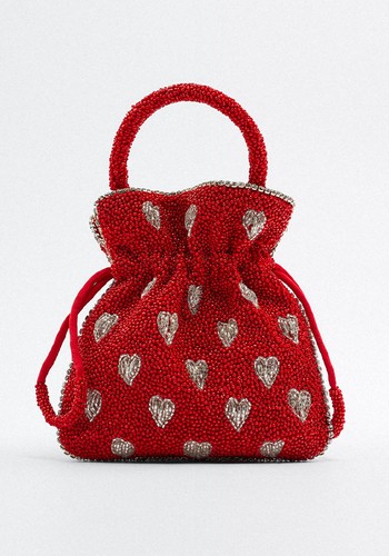 Bucket Bag With Beading from Zara