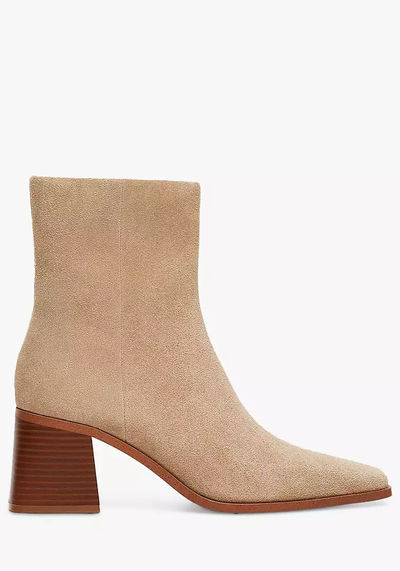 Suede Block Heel Ankle Boots from Mango 