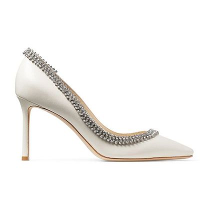 Romy 85 Embellished Leather Pumps from Jimmy Choo