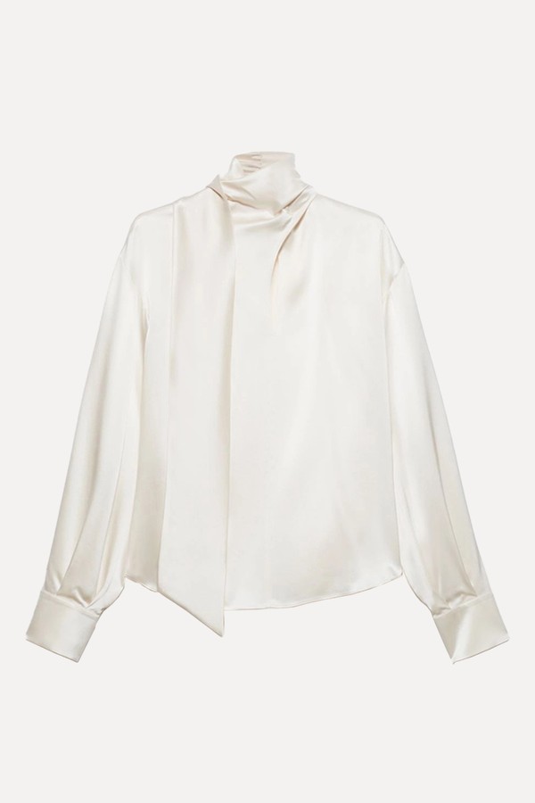 Scarf-Detailed Silk-Satin Blouse from Max & Co.