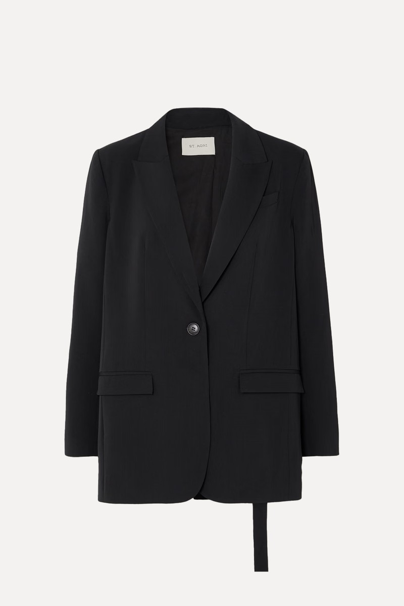 Belted Stretch Wool-Twill Blazer from St. Agni